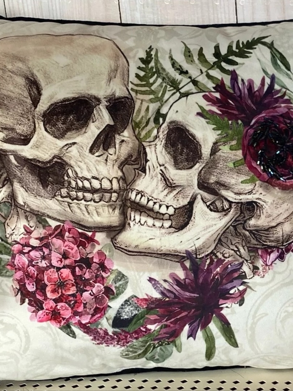 Michaels Floral Skull Lovers Decorative Pillow